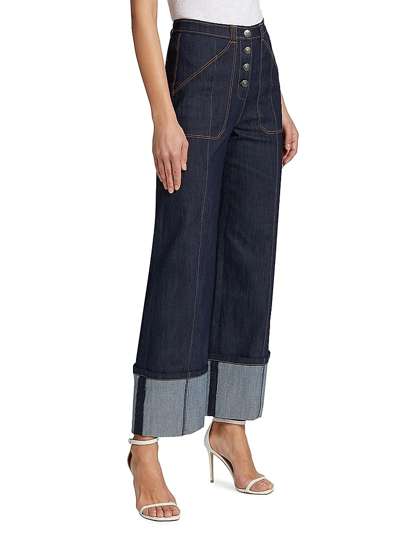 Benji Cuffed Wide-Leg Jeans