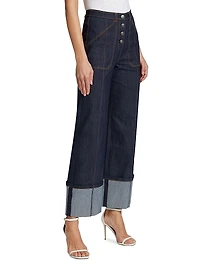 Benji Cuffed Wide-Leg Jeans