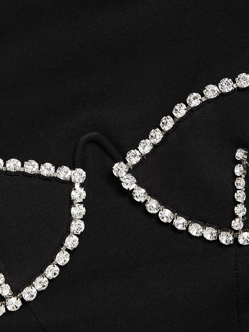 Cropped Crystal-Bustier T-Shirt