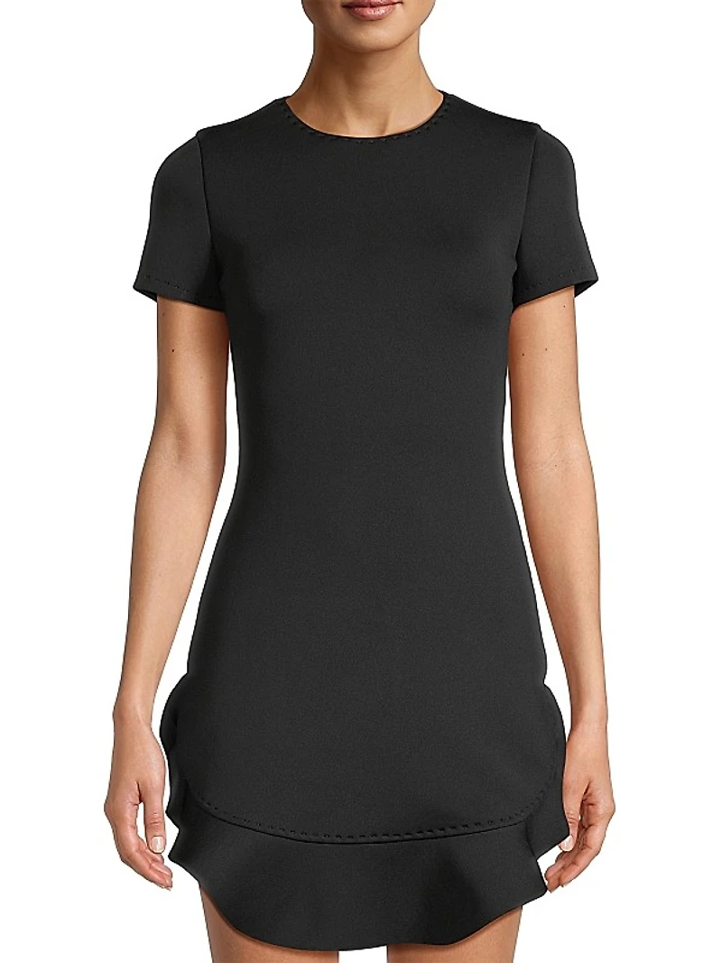 Bonded Flounce Minidress
