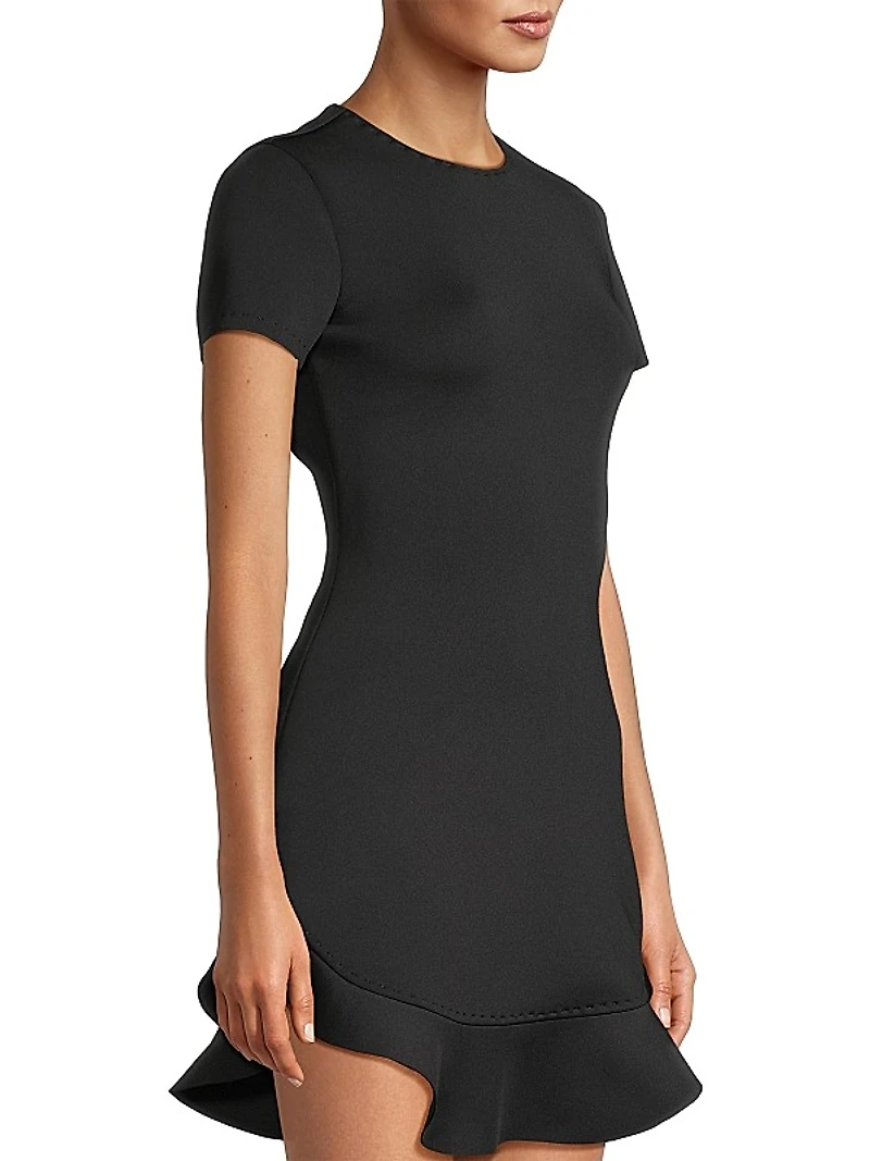 Bonded Flounce Minidress