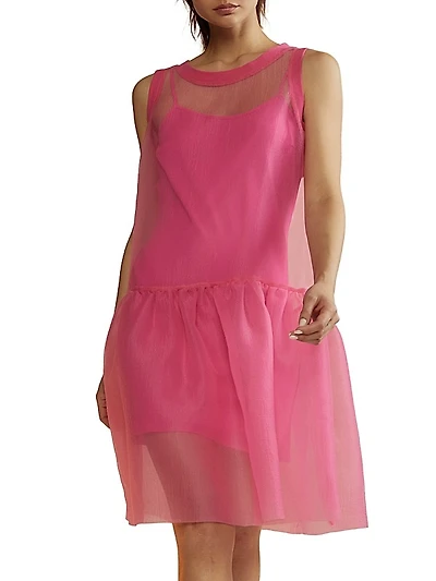 Ruffle Hem Organza Minidress