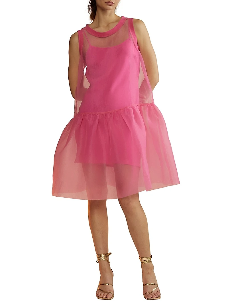 Ruffle Hem Organza Minidress