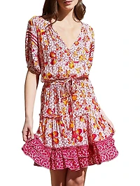 Iris Floral Tassel Minidress