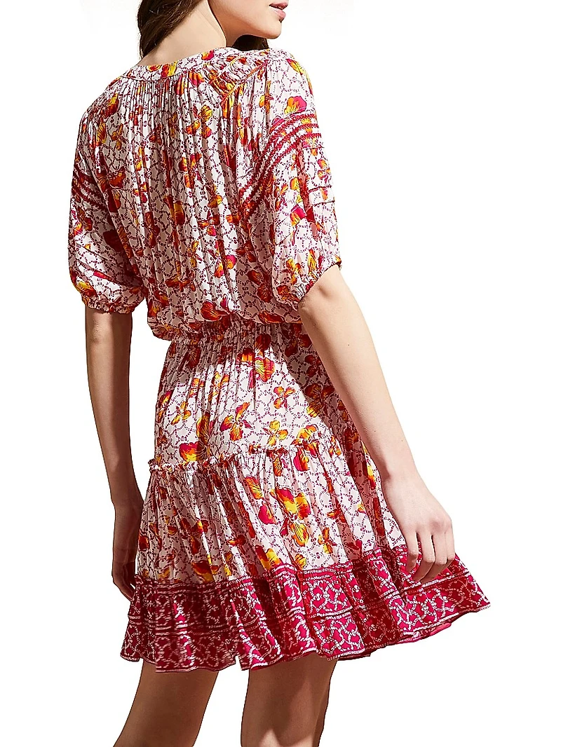 Iris Floral Tassel Minidress