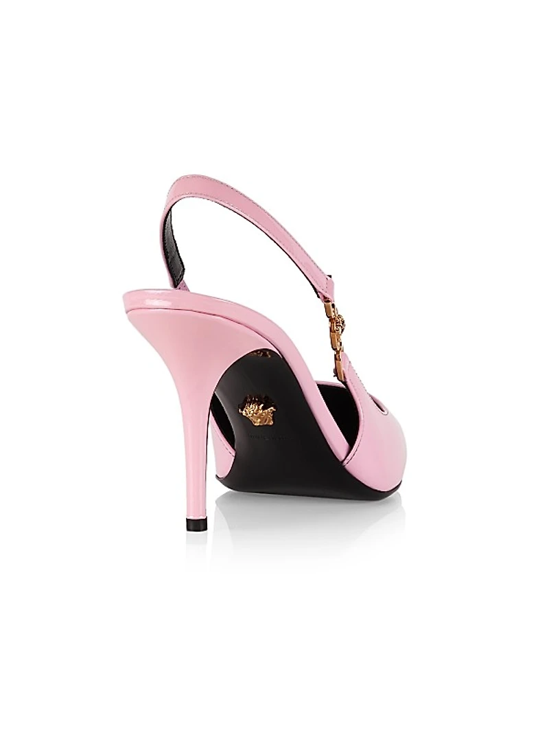 110MM Patent Leather Slingback Pumps