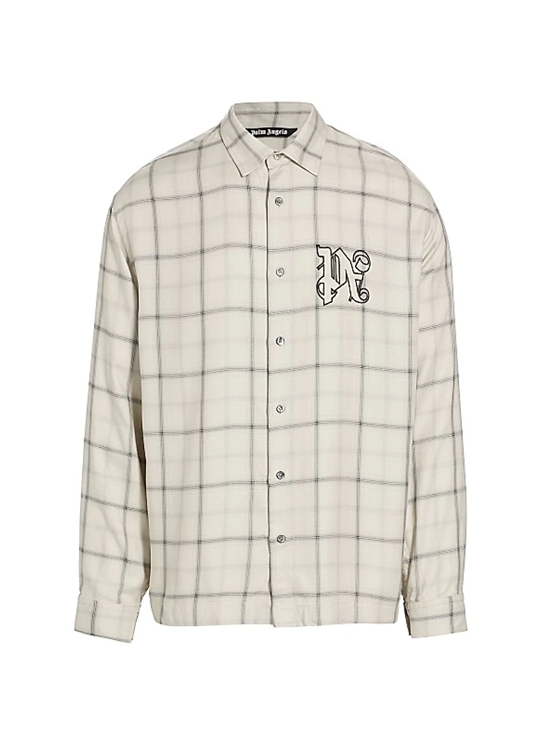 Logo Checked Button-Front Shirt