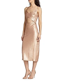Femme Sequin Cut-Out Midi-Dress