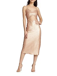 Femme Sequin Cut-Out Midi-Dress