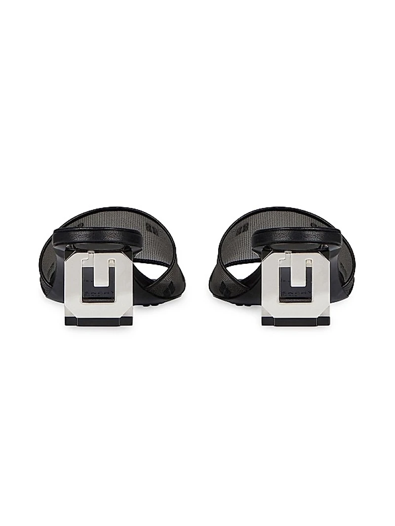 G Cube Mules in 4G Transparent Mesh