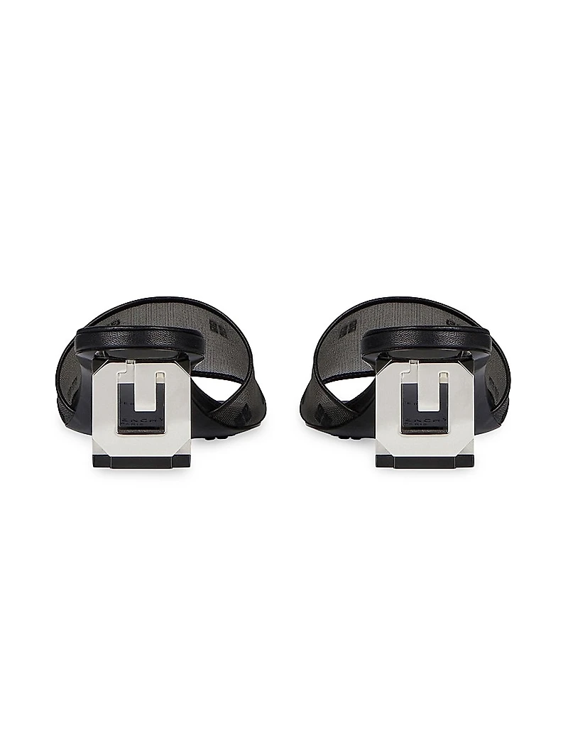 G Cube Mules in 4G Transparent Mesh