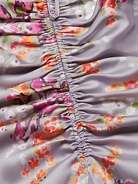 Terrence Satin Floral Midi-Dress