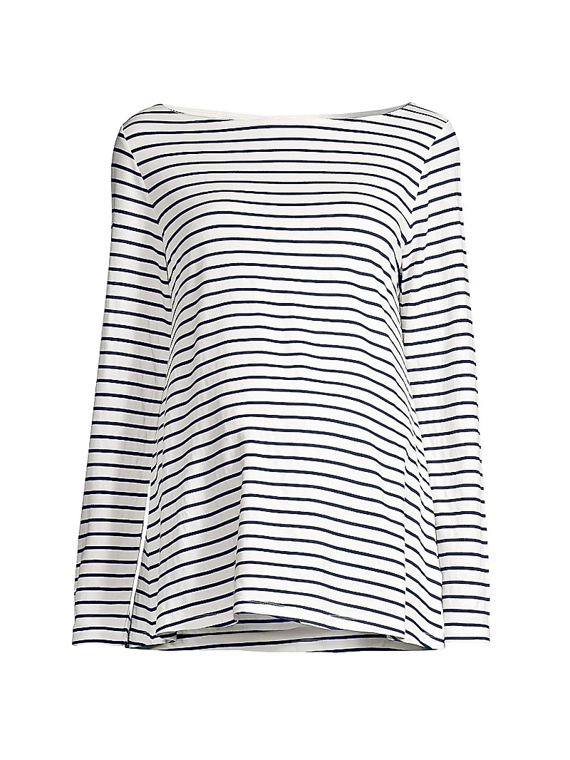 Nicolette Striped Boatneck Top