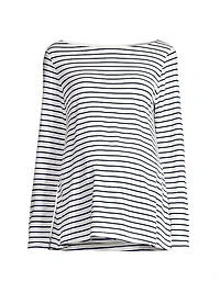 Nicolette Striped Boatneck Top