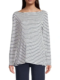 Nicolette Striped Boatneck Top
