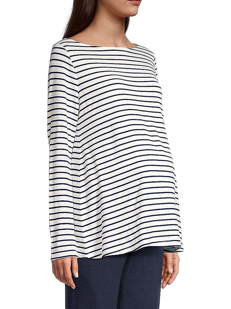 Nicolette Striped Boatneck Top