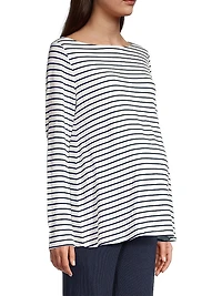 Nicolette Striped Boatneck Top
