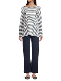 Nicolette Striped Boatneck Top