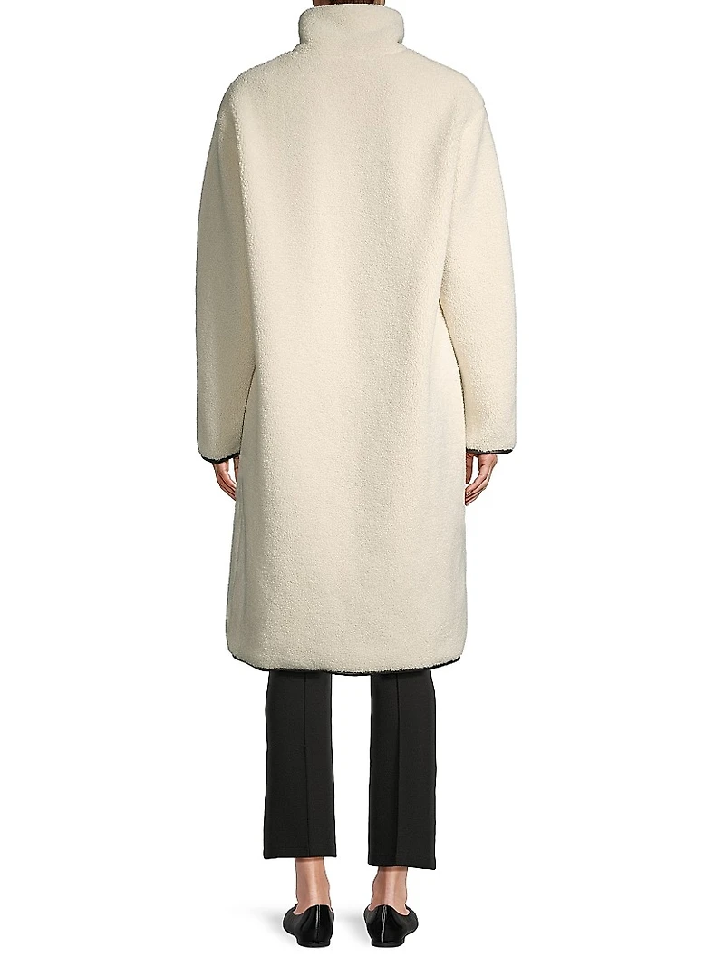 Teddi Faux Leather-Trim Coat