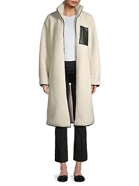Teddi Faux Leather-Trim Coat