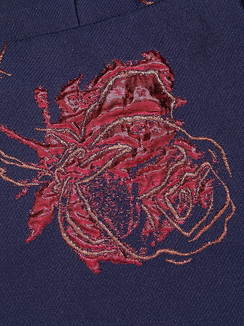 Floral Jacquard Off-The-Shoulder Gown