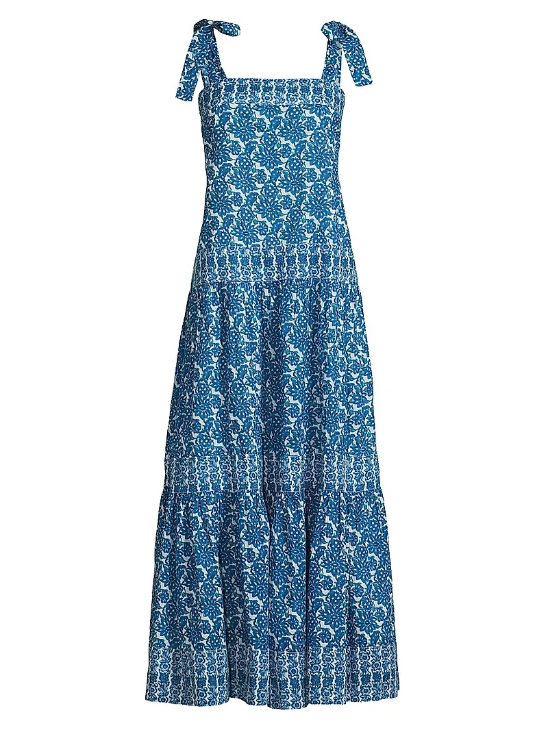 Vail Paisley Tiered Midi-Dress