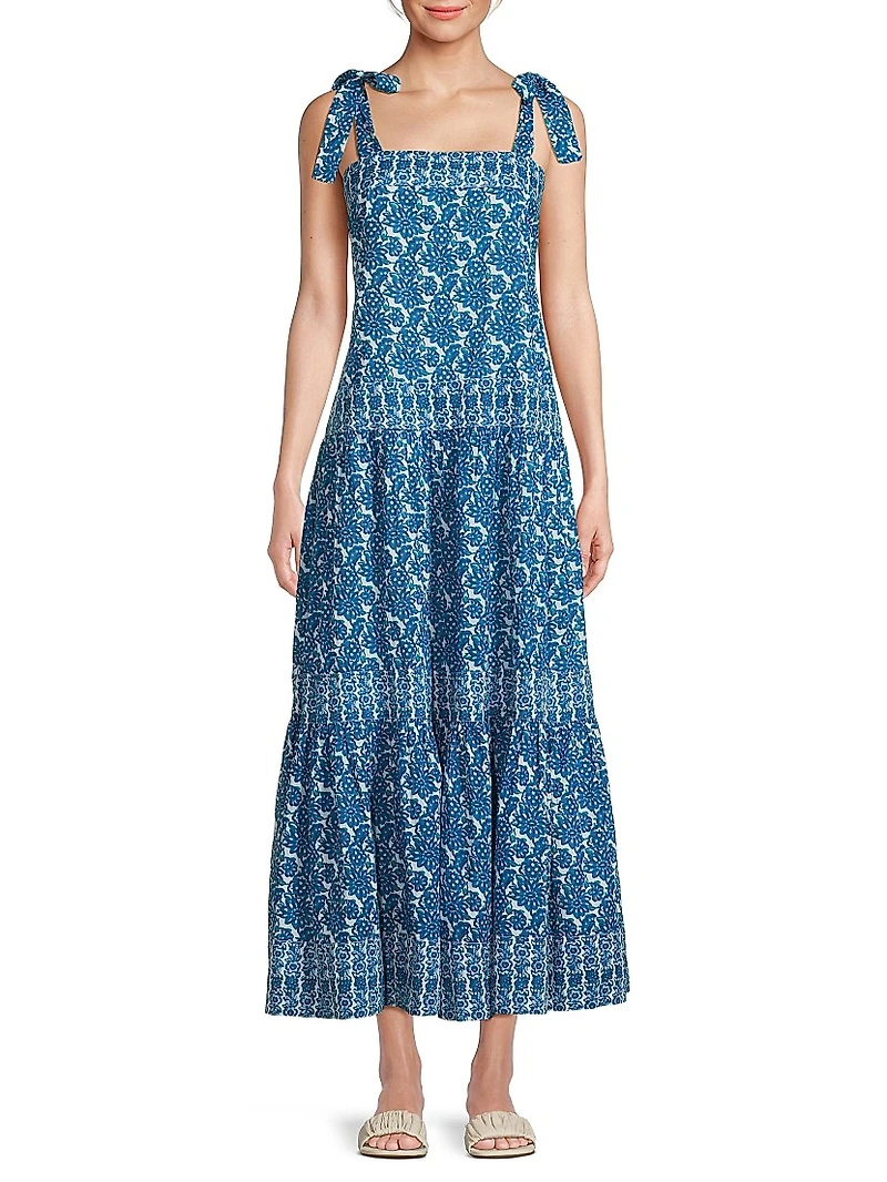 Vail Paisley Tiered Midi-Dress