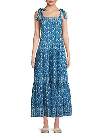Vail Paisley Tiered Midi-Dress
