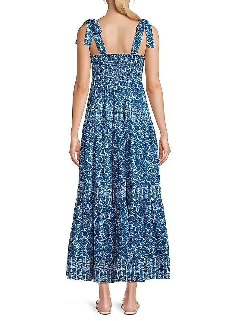 Vail Paisley Tiered Midi-Dress