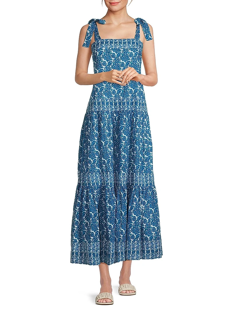 Vail Paisley Tiered Midi-Dress