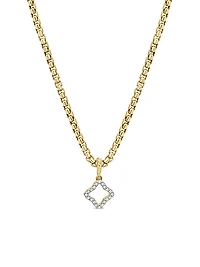 Quatrefoil Amulet in 18K Yellow Gold with Diamonds, 19.7mm