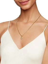 Quatrefoil Amulet in 18K Yellow Gold with Diamonds, 19.7mm