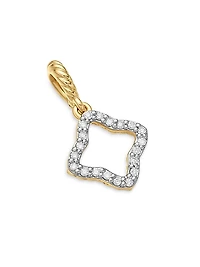 Quatrefoil Amulet in 18K Yellow Gold with Diamonds, 19.7mm
