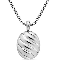 Sculpted Cable Locket in Sterling Silver, 27mm