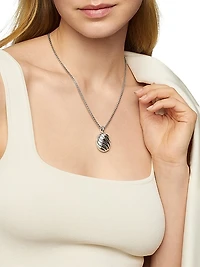 Sculpted Cable Locket in Sterling Silver, 27mm