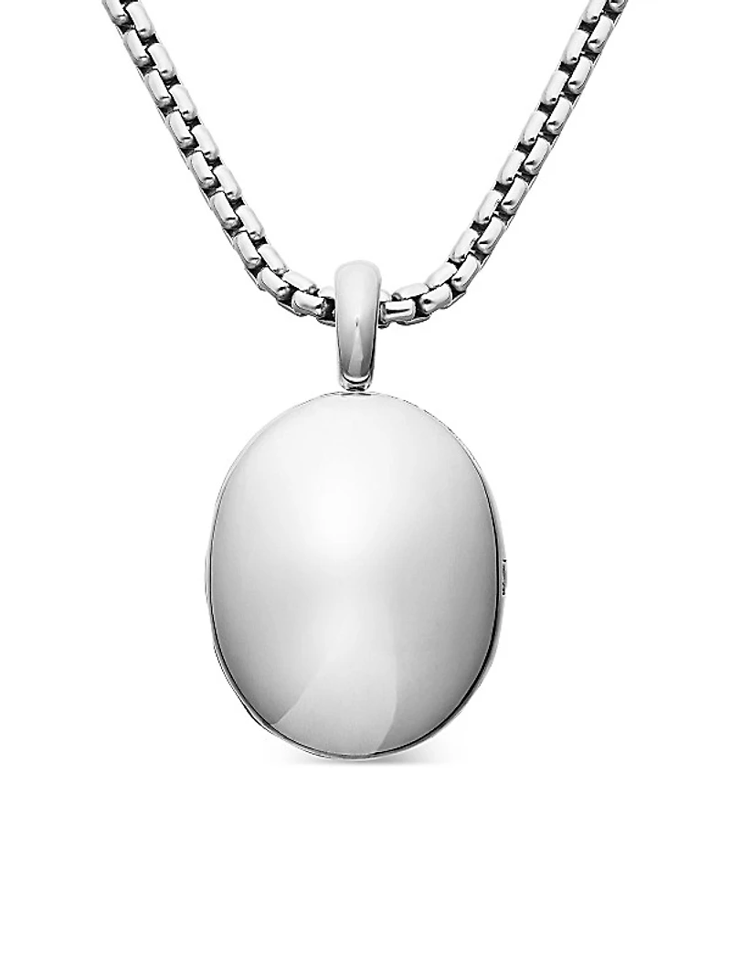 Sculpted Cable Locket in Sterling Silver, 27mm