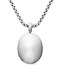 Sculpted Cable Locket in Sterling Silver, 27mm