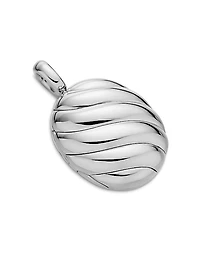 Sculpted Cable Locket in Sterling Silver, 27mm