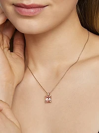 Chatelaine Pendant Necklace in 18K Rose Gold with Morganite and Diamonds, 11mm