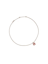 Chatelaine Pendant Necklace in 18K Rose Gold with Morganite and Diamonds, 11mm