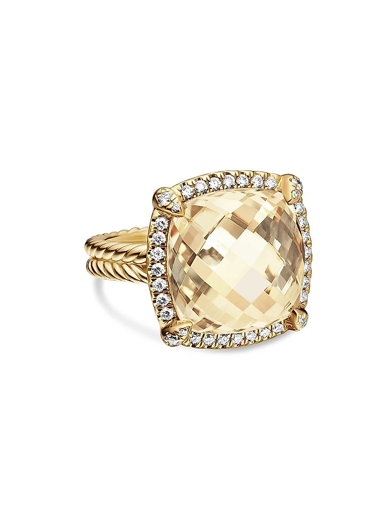 Chatelaine Pavé Bezel Ring 18K Yellow Gold