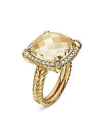 Chatelaine Pavé Bezel Ring 18K Yellow Gold