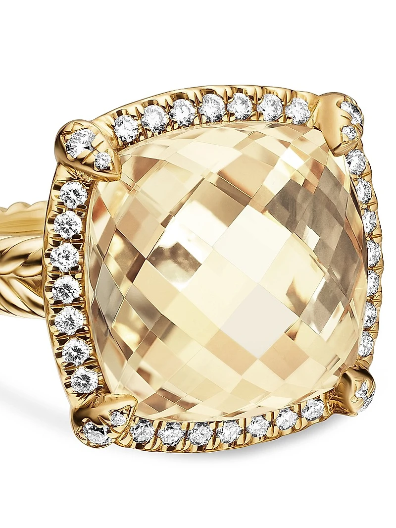 Chatelaine Pavé Bezel Ring 18K Yellow Gold