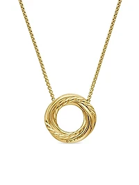 Crossover Pendant Necklace in 18K Yellow Gold with Diamonds