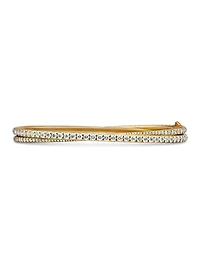 Pavé Crossover Two Row Bracelet in 18K Yellow Gold