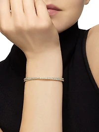 Pavé Crossover Two Row Bracelet in 18K Yellow Gold