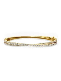 Pavé Crossover Two Row Bracelet in 18K Yellow Gold