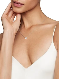 Petite Chatelaine Pendant Necklace in Sterling Silver with Pavé Diamonds, 7mm