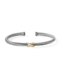 Cable X Bracelet With 18K Yellow Gold