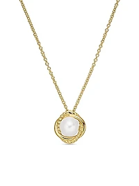 Crossover Infinity Pendant Necklace In 18K Yellow Gold With Pearl